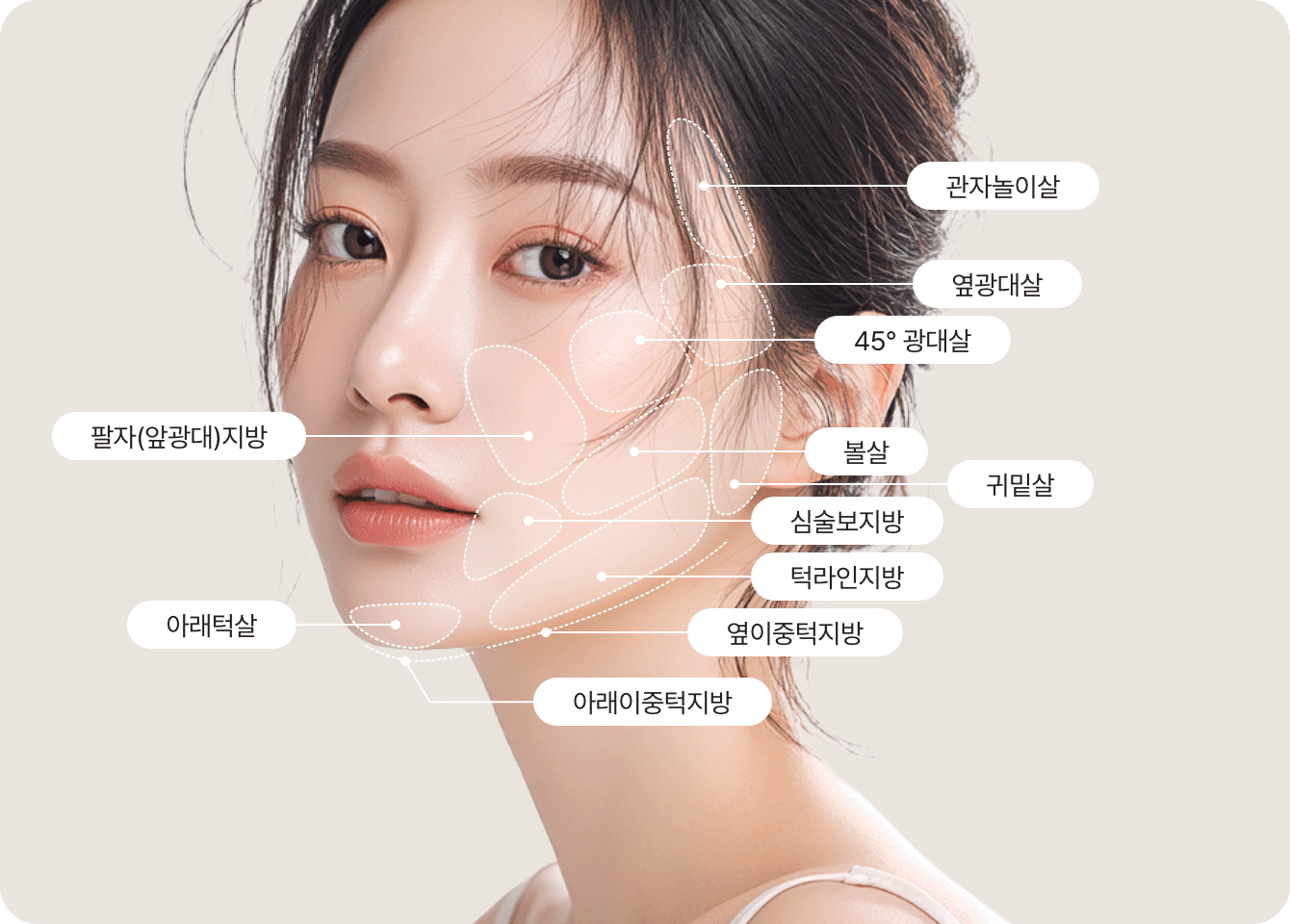 디마레 얼굴지방흡입 3가지 차별화 기준, 관자놀이와 광대 라인을 살리는 정교한 디자인(Standard 01), 얼굴 전체의 밸런스 조화(Standard 02), 피부 처짐 없이 밀착되는 리프팅 고정 효과(Standard 03) 설명