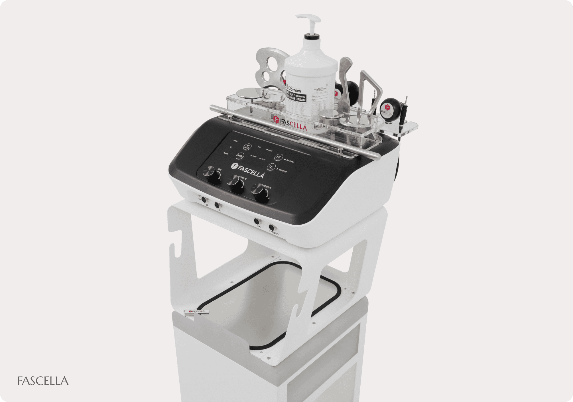 디마레 파셀라(FASCELLA) 리프팅 장비, RF와 LF 복합 에너지를 이용하여 처짐이 시작되는 근막층 깊은 곳을 자극하고 무너진 탄력 흐름을 자연스럽게 복원